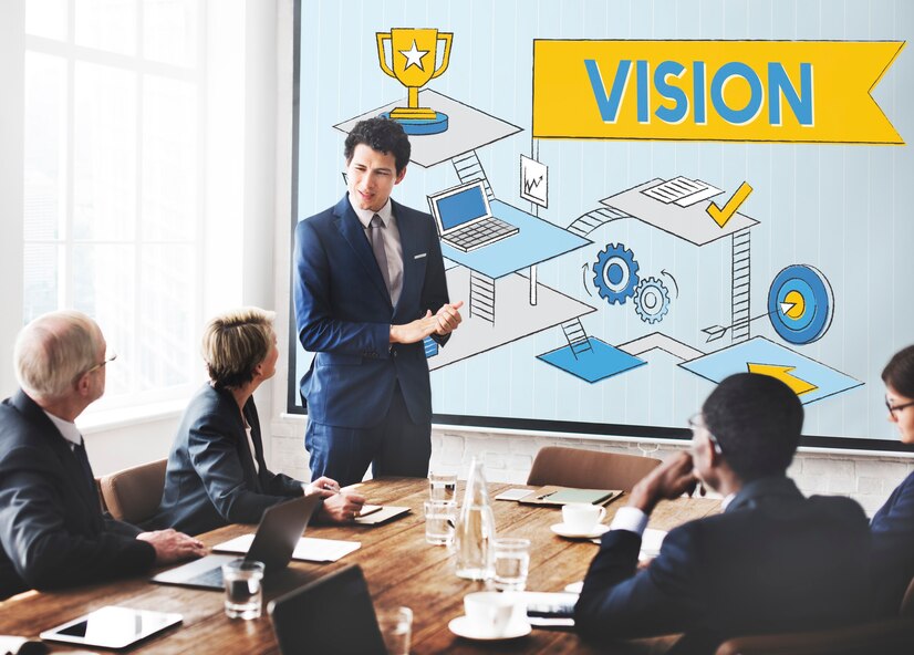 Office meeting vision logo image